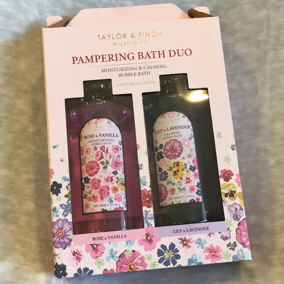 Taylor Finch Australia Pampering Bubble Bath Floral Duo NWT 2 16.9scented Bubble - Picture 7 of 16